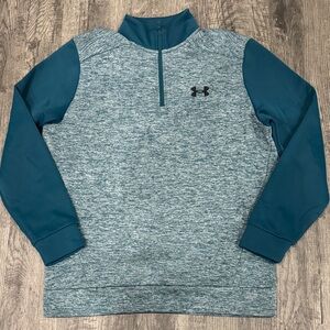 Under Armour Blue and Gray Quarter-Zip Pullover